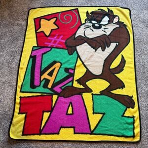 1990s Taz Looney Tunes Blanket 1997 Bright colors SEE DESCRIPTION fantastic 90s